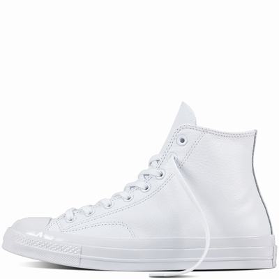 Converse Chuck Taylor All Star '70 Mono Leather High Tops Mens - White/White/White Shoes (338ISVCA)